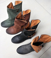 Lässige Stiefeletten aus PU-Leder mit Schnallen